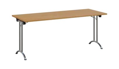 SLC 180 chrom skládací jednací stůl 1800x700, deska 25 mm, podnož chrom, deska buk royal